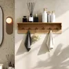 COSTWAY wieszak ścienny z półką, 80 cm drewniany wieszak na Podgląd zdjęcia produktu 7