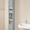 SoBuy Badezimmer-Schrank BZR34-HG mit Handtüchern und goldener Dose im Badezimmer Produktbild-Vorschau