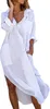 ASKSA Damen Elegant Kleider Einfarbig Lang Hemdkleid Midi Produktbild-Vorschau 1