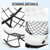Papasan Schaukelsessel Outdoor mit dickem Kissen & Ottomane Produktbild-Vorschau 8