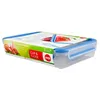 A transparent food storage container with a blue lid, shown on a white background. Anteprima dell’immagine prodotto