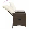vidaXL Gartensofa 2-Sitzer Verstellbar mit Tisch Braun Poly Produktbild-Vorschau 7