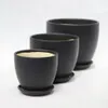 Keramik-Blumentopf, Schwarz Matt, Durchmesser 14,5 Cm, Höhe Produktbild-Vorschau 5