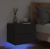 Wand-Nachttisch mit LED-Leuchten Schwarz Produktbild-Vorschau 2