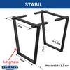 DanDiBo 2x Tischbeine Metall Schwarz 72 x 72 cm Produktbild-Vorschau 2