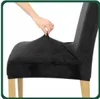 Stuhlhusse Stretch Schwarz - 6 Stück - Samt - Universal - Produktbild-Vorschau 3