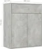 A close-up view of a gray, concrete-style cabinet with a drawer and two doors. Anteprima dell’immagine prodotto