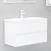 vidaXL Waschbeckenunterschrank Weiß 80x38,5x45 cm Produktbild-Vorschau 1