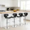 Lot de 2 tabourets de bar noirs avec dossier en similicuir, Voir les images du produit 2