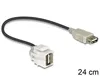 DELOCK Keystone USB A Buchse 250° mit Kabel Produktbild-Vorschau 2
