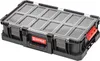 A black tool organizer box with clear compartments on top, featuring a red and black logo. Náhľad obrázku produktu