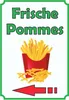 Frische Pommes Frites Schild Hochkant mit Pfeil links A3 Produktbild-Vorschau 1
