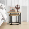 Couchtisch 2er Set Rund Beistelltisch Loft Design 2 in 1 Produktbild-Vorschau 5