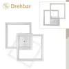 A product image showing a modern ceiling light with a rotating frame design, presented with a smaller inset image and a graphic indicating rotation. Produktbild-Vorschau