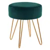 Duhome Sitzhocker Rund Polsterhocker aus Samt Hocker Produktbild-Vorschau 1