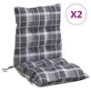 Two chair cushions with a gray and white plaid pattern are shown against a white background. Produktbild-Vorschau