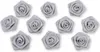 Satinrosen 3cm zum Basteln & Aufnähen 10 Stück Silber Produktbild-Vorschau