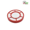 A circular red filter with white mesh on a white background. Náhled obrázku produktu
