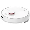 A white robot vacuum cleaner shown from a slightly elevated angle. Voir les images du produit