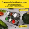 esmerina® - 6er Set Gewürzdosen Edelstahl Magnetisch Produktbild-Vorschau 3