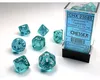 Chessex 7-Würfelset Translucent Polyhedral Teal/White Produktbild-Vorschau 1