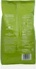 The back of a green coffee bean bag with product information and branding. Produktbild-Vorschau