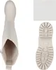 A top-down view of a beige boot and a separate view of the sole of the boot, along with a swatch of the material. Produktbild-Vorschau