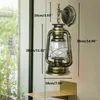 Vintage Wandleuchte Metall E27 Retro Antike Laterne Lampe Produktbild-Vorschau 6