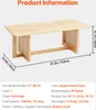 A product information image showing a wooden coffee table with dimensions and material details. Produktbild-Vorschau
