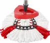 Close-up of a mop head with red and white fibers, attached to a red and gray plastic mechanism. Náhled obrázku produktu
