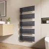 A modern bathroom with a wall-mounted anthracite towel radiator. Anteprima dell’immagine prodotto