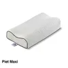 A white orthopedic pillow with blue trim is shown on a white background. Produktbild-Vorschau