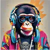 ARTland Wandbild Alu für Innen & Outdoor DJ Affe - KI Produktbild-Vorschau 1
