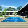 Piscina in legno AQUA 8.5 x 4.35 - H.1.45 m, azzurro Anteprima dell’immagine prodotto 4