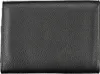 A close-up, top-down view of a black leather wallet. Produktbild-Vorschau