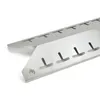 A close-up, angled view of a stainless steel barbecue flavorizer bar with T-shaped cutouts. Anteprima dell’immagine prodotto