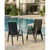 4er Set Gartenstühle Stapelbar Balkonstühle Lounge Sessel Produktbild-Vorschau 3