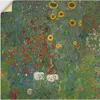 ARTland Wandbild, selbstklebend Garten mit Sonnenblumen Produktbild-Vorschau 1