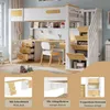 Letto a soppalco 90x200 cm in legno con scrivania, Anteprima dell’immagine prodotto 4