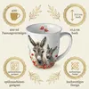 Tasse 10cm Porzellan 0,4L mit Eseln und Mohnblüten Weiß Produktbild-Vorschau 4