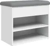Banc à chaussures blanc 62x32x50 cm bois composite Voir les images du produit 1