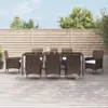 vidaXL 9-tlg. Garten-Essgruppe mit Kissen Braun Poly Rattan Produktbild-Vorschau 2