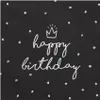 Serwetki urodzinowe czarne, Happy Birthday, 33x33 cm (1 op. Podgląd zdjęcia produktu 1