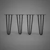 Tischbeine 4er-Set Hairpin 30 cm Haarnadelbeine Schwarz Produktbild-Vorschau 1