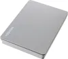 A silver Toshiba external hard drive is shown on a white background. Produktbild-Vorschau