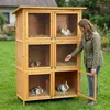 Mucola Hasenkäfig 6 Boxen Kaninchenstall Holz Freigehege Produktbild-Vorschau 9