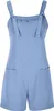 ASKSA Damen Jumpsuit Sommer Ärmellos Kurz Latzhose Playsuit Produktbild-Vorschau 3
