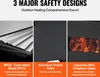 A marketing image showcasing three safety features of an outdoor heating product. Anteprima dell’immagine prodotto