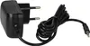 A black power adapter with a coiled cable and a 3.5mm jack connector, isolated on a white background. Produktbild-Vorschau