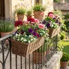 Rattan Balkonkasten 2er Set eckig mit Folie natur dunkel - Produktbild-Vorschau 7